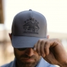 Poncho(TM) Grey Eagle Trucker Cap - Black