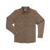 Poncho(TM) Men's The Cotulla Brown Performance Denim Long Sleeve Snap Shirt