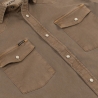 Poncho(TM) Men's The Cotulla Brown Performance Denim Long Sleeve Snap Shirt