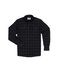 Poncho(TM) Men's The Black Canyon Black and Grey Plaid Performance Flannel Long Sleeve Shirt