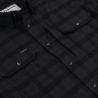 Poncho(TM) Men's The Black Canyon Black and Grey Plaid Performance Flannel Long Sleeve Shirt