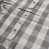 Poncho(TM) Men's The Cape Buffalo Black and Grey Check Plaid Performance Flannel Long Sleeve Shirt