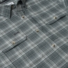 Poncho(TM) Men's The Cashiers Blue and Grey Plaid Performance Flannel Long Sleeve Shirt