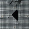 Poncho(TM) Men's The Cashiers Blue and Grey Plaid Performance Flannel Long Sleeve Shirt