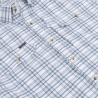 Poncho(TM) Men's The Fog Horn Dark and Light Blue Plaid Performance Flannel Long Sleeve Shirt