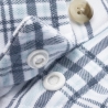 Poncho(TM) Men's The Fog Horn Dark and Light Blue Plaid Performance Flannel Long Sleeve Shirt