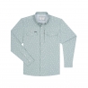 Poncho(TM) Men's The St. Helens Blue Yellowstone Flower Print Performance Long Sleeve Snap Shirt