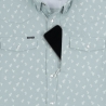 Poncho(TM) Men's The St. Helens Blue Yellowstone Flower Print Performance Long Sleeve Snap Shirt