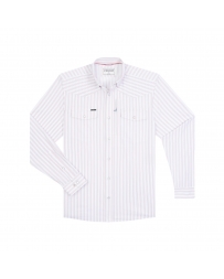 Poncho(TM) Men's The 1776 Red/White/Blue Vertical Stripe Performance Long Sleeve Snap Shirt