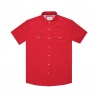 Poncho(TM) Men's The Play Action Red Performance Short Sleeve Snap Shirt