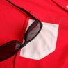 Poncho(TM) Men's The Play Action Red Performance Short Sleeve Snap Shirt