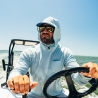 Poncho(TM) Men's The Bent Hook Salty Teal Performance Hoodie