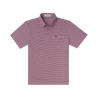 Poncho(TM) Men's The Top Row Striped Maroon Performance Polo