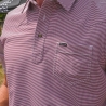 Poncho(TM) Men's The Top Row Striped Maroon Performance Polo