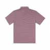 Poncho(TM) Men's The Top Row Striped Maroon Performance Polo