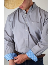 Drover Men's Bandit Signature Series Grey Long Sleeve Button Down Shirt