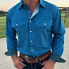 Drover Men's The Highwaymen Signature Series Blue Performance Vent Shirt