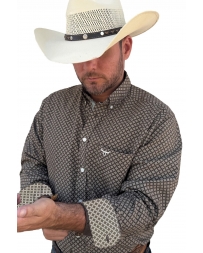 Drover Men's Cheyenne Signature Series Brown Long Sleeve Shirt