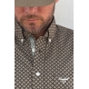 Drover Men's Cheyenne Signature Series Brown Long Sleeve Shirt