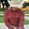 Drover Men's The Pecos Signature Series Red Performance Vent Shirt