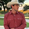 Drover Men's The Pecos Signature Series Red Performance Vent Shirt