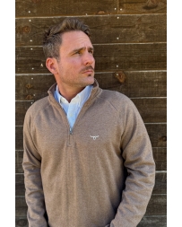 Drover Men's Solid 1/4 Zip Pullover - Brown