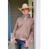 Drover Men's Solid 1/4 Zip Pullover - Brown