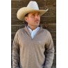 Drover Men's Solid 1/4 Zip Pullover - Brown