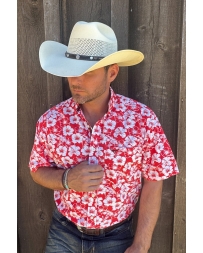 Drover Men's Concho Signature Series Red Floral Short Sleeve Shirt