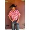 Drover Men's Concho Signature Series Red Floral Short Sleeve Shirt