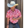 Drover Men's Concho Signature Series Red Floral Short Sleeve Shirt