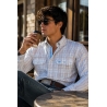 Drover Men's The Tombstone White Plaid Performance Vent Shirt